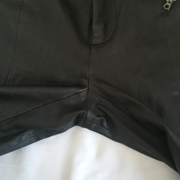 J Brand 100% Lamb Leather Skinny Pants with Zipper Ankles Moto Mobwife 2 - Picture 9 of 14